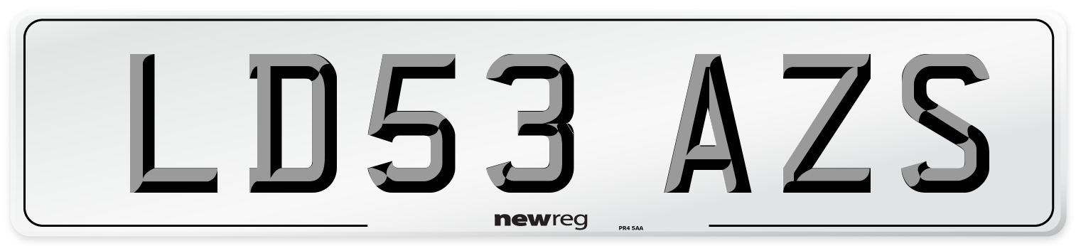 LD53 AZS Number Plate from New Reg
